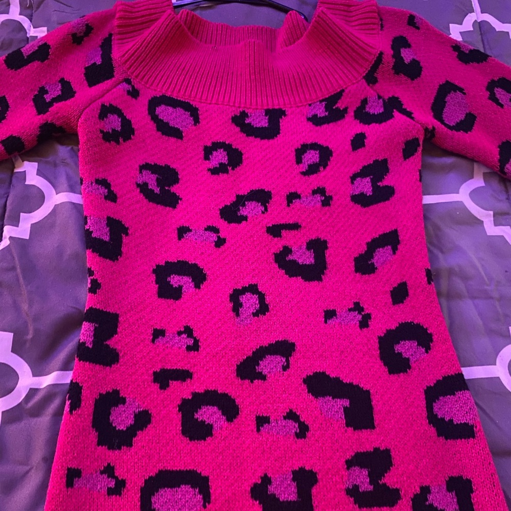 Hot Pink cheetah sweater dress…warm and cute!